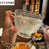 400ml Glass Breakfast Mug Fruit Milk Mug Cute Glass Coffee Cup Household Water Mug with Handle Capac