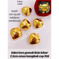 🔥Loket/Charm LOKET LOVE GEMUK LICIN Emas Bangkok Cop 916🔥💯designcopyori💯