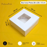 Cake Box IVORY POLOS 28x28x12cm White Premium WindowIVORY 28 x 28 x 12 (10 Pcs)