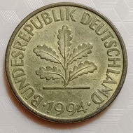Koleksi koin kuno Jerman lawas antik 10 Pfennig Tahun 1994