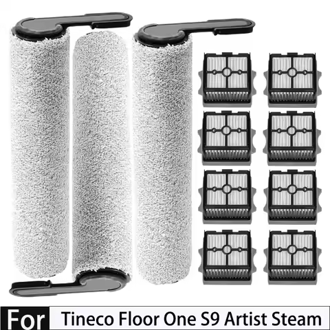 For Tineco Floor One S9 Artist Steam/S9 Artist Lay-flat Vacuum Brush Roller HEPA Filter Replacement 