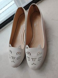 Charlotte Olympia 白色貓臉平底鞋