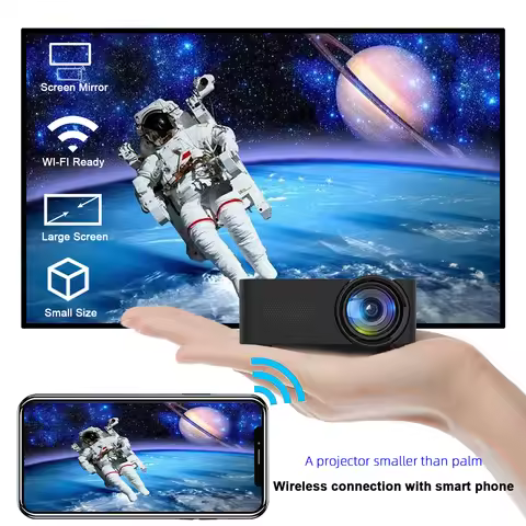 YT100 Projector Mini Portable High Quality Beamer Outdoor Camping Smartphone Wireless Mirroring Supp