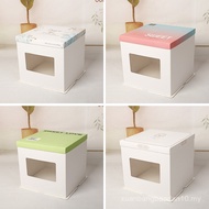 New Birthday Cake Box Packaging Box 20 20cm 27cm 33cm 40cm Square Single Layer Window Transparent Pa
