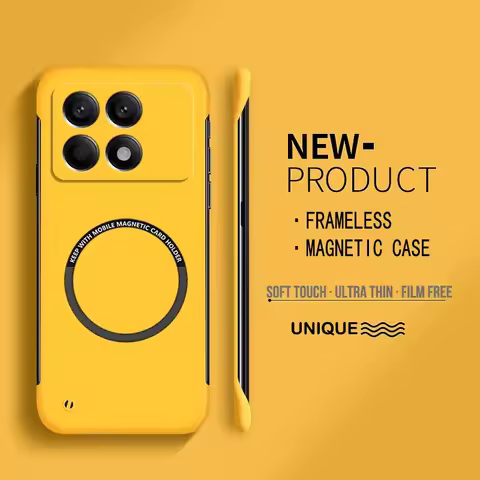 Ultra Thin Frameless Magnetic Enhance Hard PC Phone Case For POCO X7 X6 F7 F6 Pro 5G Candy Color Mat