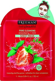 Feeling Beautiful Freeman Facial Strawberry+mint Pore Cleansing Sheet Mask, 1 Count