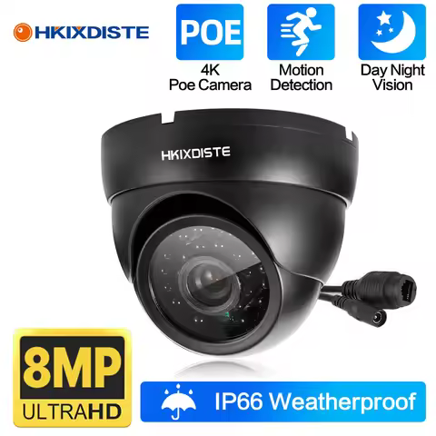 8MP POE Security Camera Infrared Night Vision Outdoor Metal Dome Cam Smart AI Human/Car/Pet Detectio