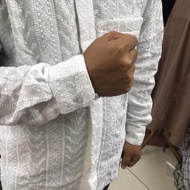 hk3 Baju Koko Pria Putih / Kemeja Koko Tangan Panjang Premium