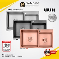 BANOVA Stainless Steel Handmade Undermount Bowls Kitchen Sink (NANO)