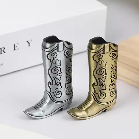 Creative Personalized Metal Boots Design Lighter Case With Engraved Patterns For J5 J25 New Men's Mi