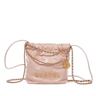 Chanel Pink Quilted Calfskin Mini 22 Bag Gold Hardware, 2023