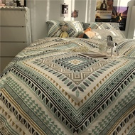 Nordic Simple ins Freehand Literary B & B Apartment Bed Four-Piece Set Cotton Pure Cotton Quilt Cove