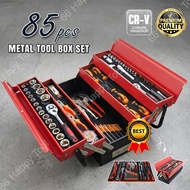 85pcs Socket & Spanner Set with 3 Layers Cantilever Metal Tool Box Ratchet Hand Tools Household Livi