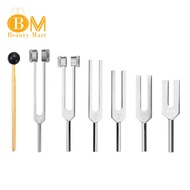 6Pcs/Set 128Hz 256Hz 512Hz 1024Hz 2048Hz 4096Hz Tuning Fork with Hammer for Tuning Fork Kit Healing 