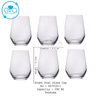 Combo 12 Ly Thuỷ Tinh Uống Nước Oval Gồm 6 Ly Oval Lùn 370 Ml ES7018-2 Và 3 Ly Oval Lỡ 390ML ES7018-