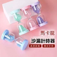 馬卡龍沙漏計時器 沙漏計時器 計時器 馬卡龍小沙漏 創意禮品 清新蓝 裝飾擺設