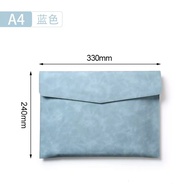 Leather File Bag A4 File Bag Men's Folder File Bag Thickened Information Snap Waterproof Business Br