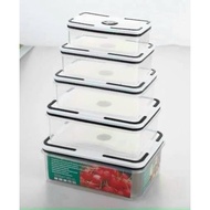 Set of 5 plastic food containers to preserve fresh fruits and vegetables