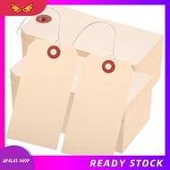 [ap4l43.] 400 Pcs Wire Tags Blank Shipping Tags with Wire Manila Tags Label Hanging Tags with Reinfo