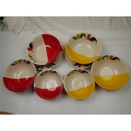 Ceramic Plate Bowl Chicken Pattern 6 7/8 Inches 8.5