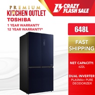 Toshiba 648L Multi-Door Dual Inverter Refrigerator GR-RF646WE Fridge | Peti Sejuk | Peti Ais GR-RF646WE-PGY(24)