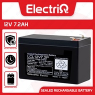 Electriq Universal 12V 7.2AH Battery 12 Volts UPS Sealed Lead Acid Rechargeable Deep Cycle