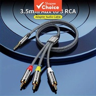Riksoin 3.5mm to 3RCA AV Cable Stereo Audio Video Aux Cable for Camcorder 9.8FT