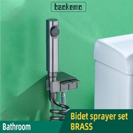 baokemo Brass Bathroom Bidet Sprayer Set Sanitary flusher Toilet Portable Bidet Shower Set