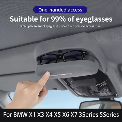 For BMW 3 5 G30 G20 X3 X5 X7 G01 G02 G05 G06 G07 U11 G60 Suede Sunglasses Holder Glasses Storage Box