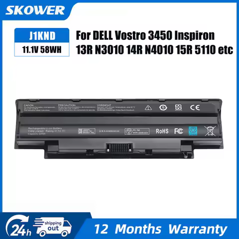 SKOWER J1KND Battery For Dell Vostro 3450 3550 Dell Inspiron 13R N3010 N3110 14R N4010 N4050 15R N50
