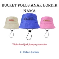 Children's bucket hat with Indonesian Independence Day theme, ages 2-8 years. Free hat for August. P