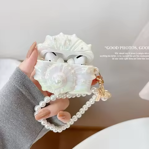 Luxury Conch Glitter Cover for FreeClip2 for Galaxy Buds 3pro Case For Huawei FreeBuds 4 4e 5 5i 6i 