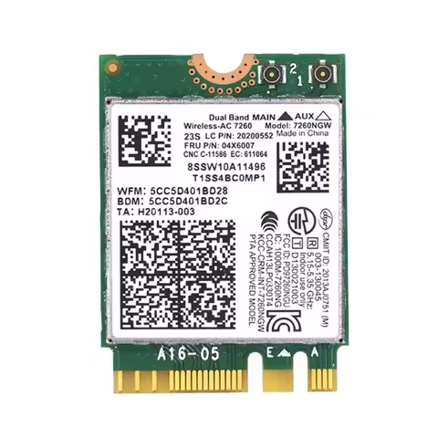 Wireless-AC7260 7260NGW AC 1200M Dual-Band Wifi BT4.0 Network Card for T440 X240 B40 B50 Y40 Y70 Y50