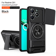 For Realme C63 Case Realme C61 Cover Narzo N63 N61 Phone Case Magnetic Fold Holder Military Armor Ca