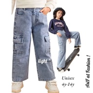 DESINCE Kids Denim Cargo Jeans SeluarJeans Panjang Budak.