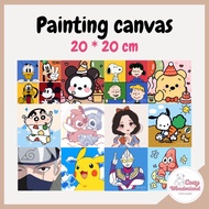 [Painting Canvas] Paint by number 20cm x 20cm DIY Oil Painting Landscape Cartoon Shin Chan Doraemon Mickey