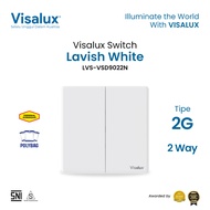 Visalux Lavish Series Switch - 2G 2 Way White Premium Hotel Switch/ (LVS-VSD9022 (2WAY))
