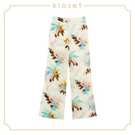 KLOSET Printed Burn-Out Pants (SS19-P009) กางเกงขายาวเอวสูง