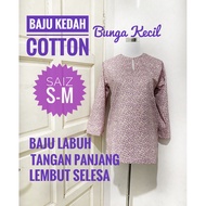 Baju Kedah Cotton LABUH TANGAN PANJANG (S - M )/ Baju Kurung Kedah / Baju Opah - Kain Batik - Ready 