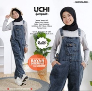 Overall Jumpsuit Anak Perempuan Tanggung Overall Jeans Denim Usia 10 11 12 13 Tahun Uchi Baju Overal