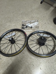 Dahon K3 原裝 單車 14吋輪組（一對，412）（74/85mm開檔）