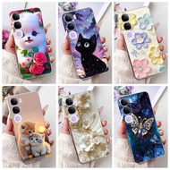 Vivo Y200 (5G) Cute Cat Butterfly Flower Case Vivo Y200 5G Soft Silicone TPU Phone Casing
