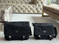 PRADA Saffiano 翻蓋郵差包 黑色
