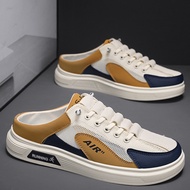 New Half Shoes Slippers For Men Breathable Driving Shoes Mens Mesh Slip On Half Loafers Shoes