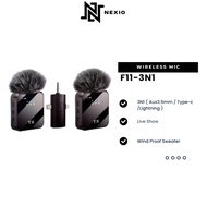 F11- 3In1 Wireless Lavalier Microphone 2 In 1 Microphone Wireless Bluetooth For IOS Type C Noise Can