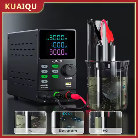 KUAIQU 300V 1A 300W DC Power Supply 200V 120V 60V 30V Adjustable Bench Switching Source LCD Memory V