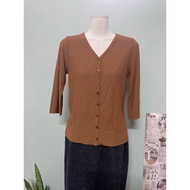 Beautiful brown Japanese women's cardigan, size m a84