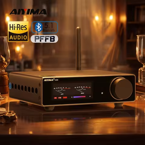 AIYIMA A80 TPA3255 DAC Bluetooth PFFB Stereo Power Amplifier 300Wx2 Class D 2.0 HiRes Digital Amp wi
