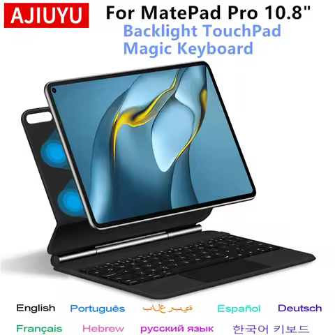 AJIUYU Magic Keyboard Folio for Huawei MatePad Pro 10.8" for Mate Pad Pro 10.8" Tablet Case Smart Fl