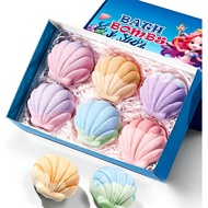 6 XXL Shell Shaped Bath Bombs with Sea Salt,Nourishes & Soothes Dry Skin,6 Unique Fragrances for a S